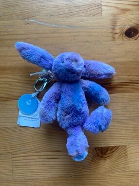 Jellycat Lavender and Sky Blue Plush Bunny Keychain